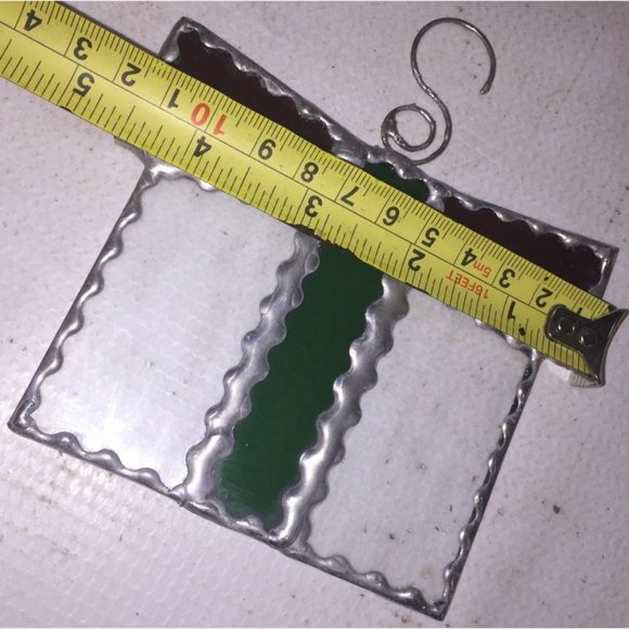 Pretty Textured Stained Glass Christmas Present Ornament or Sun catcher - Picture 4 of 4